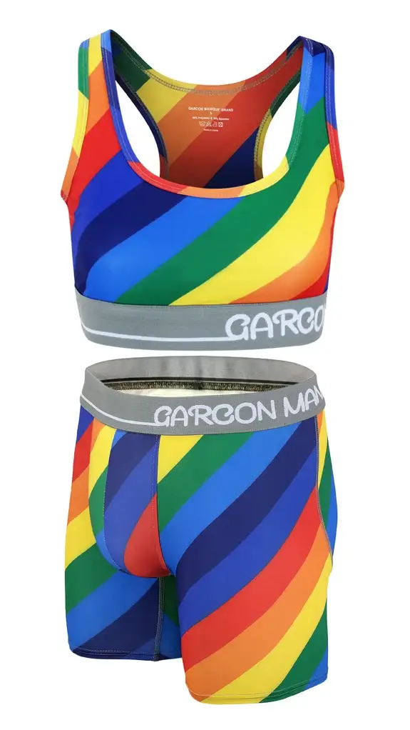 colorful rainbow pride undergarment top and bottom